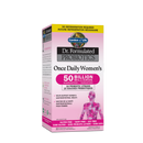A close-up of the Garden of Life Dr. Formulated Probiotics Once Daily Women's 50 Billion Shelf-Stable bottle, showcasing the product's label with details on its 16 probiotic strains and 50 billion CFU per capsule.