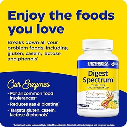 Enzymedica - Digest Spectrum, Multiple Food Intolerance Formula (120 Caps)