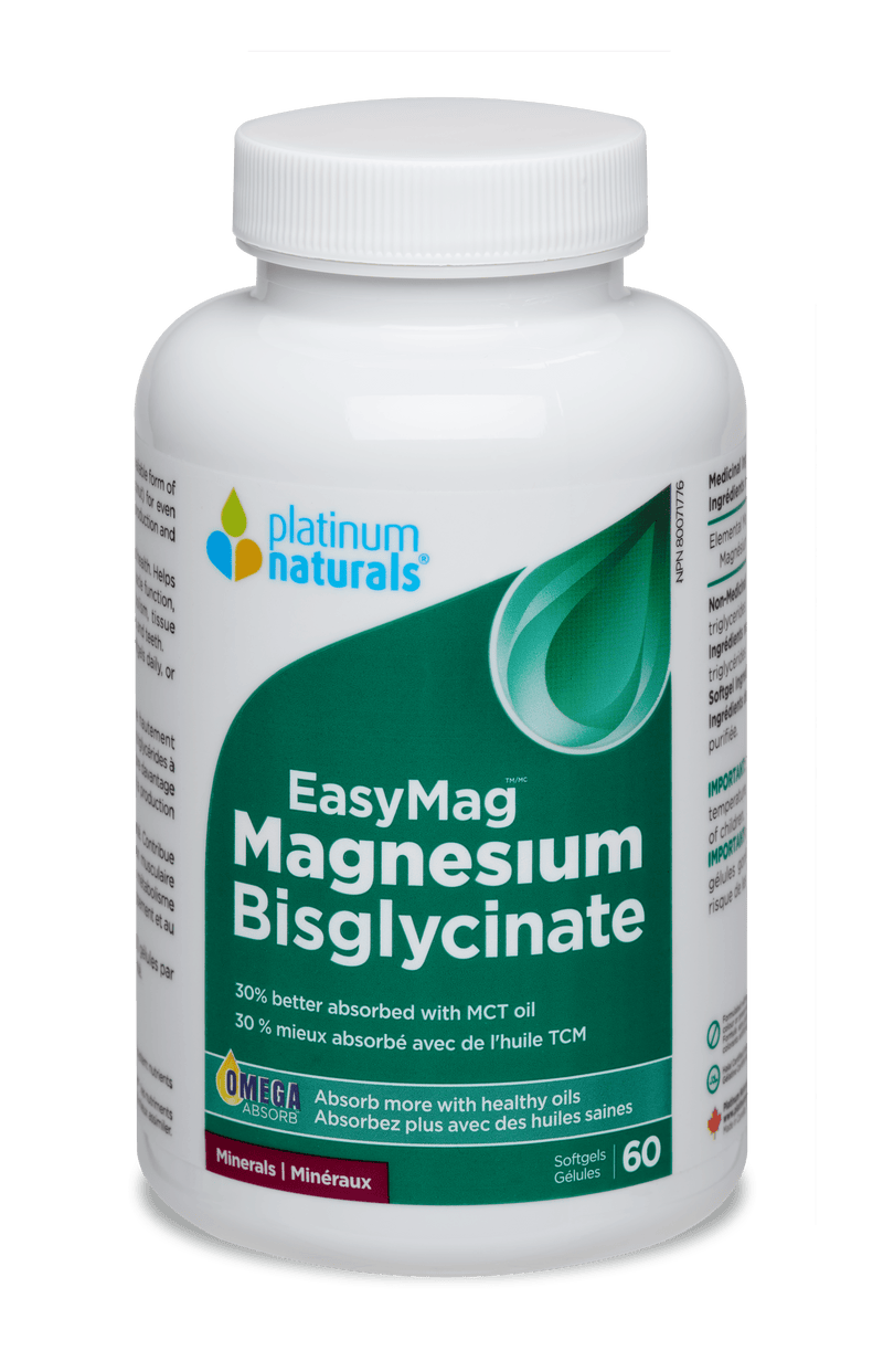 Platinum Naturals EasyMag Magnesium Bisglycinate (60 Softgels)