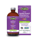 Flora Organic Sambu Guard Elderberry+ Liquid Formula for Kids Cold & Flu, packaging and bottle, 250 mL.