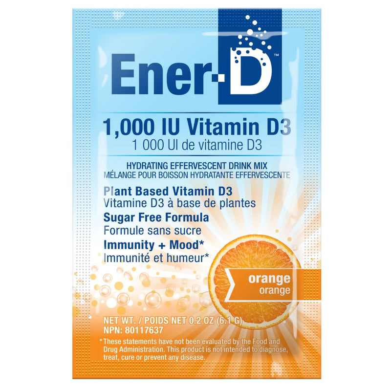 Ener-D Sugar-Free Vitamin D3 1000 mg - Orange (24 Packets)