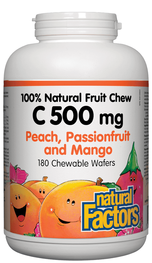 Factors C Natural Fruit Chews 500 mg - Peach, Passionfruit & Mango Chewable Wafers Image 2