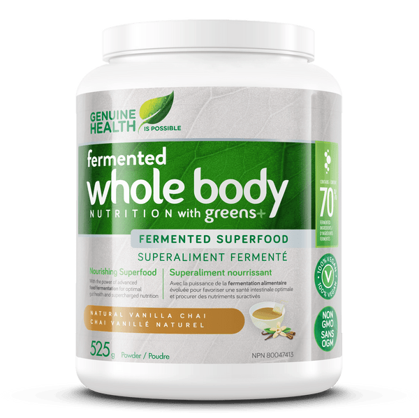 Genuine Health Fermented Whole Body Nutrition with Greens+ - Natural Vanilla Chai 525 g Image 1