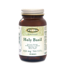 A bottle of Flora Holy Basil dietary supplement with 60 capsules, each marked with '250 mg 60 caps'.