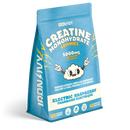 Blue package of Iron IVY Creatine Monohydrate Gummies with cartoon character on a white background