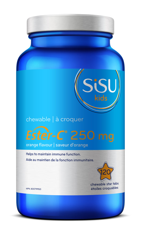 Sisu Kids Ester-C - Orange 250 mg (120 Chewable Tablets)