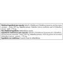 Zoomed-in supplement facts panel showing L‑Glutathione dosage, non-GMO claim, and other product certifications on the Codeage capsule bottle.