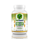 A bottle of LeafSource Shilajit with Humic-Fulvic Acids capsules.