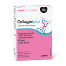 Bottle of Smart Solutions Collagen Plus with Biotin (30 mL), a liquid dietary supplement designed to support healthy hair, skin, nails, and joints.