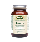 A bottle of Flora Lutein 370 mg dietary supplement with 30 VCaps. The label shows the product name and the number of capsules per container.