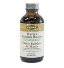 A bottle of Flora Maria's Swedish Bitters, which is a digestive bitters elixir with 39.4% alcohol by volume, in a 100 mL container.