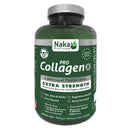 A bottle of Naka Pro Collagen Bovine Extra Strength supplements with 150 capsules, marked as gluten-free and non-GMO.