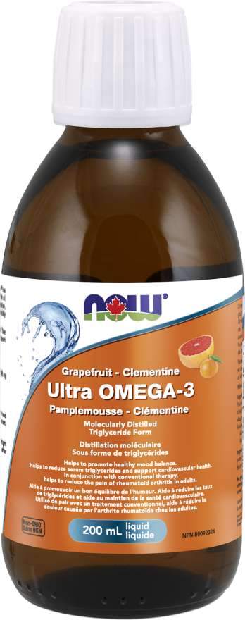NOW Ultra Omega-3 Grapefruit - Clementine 200 mL Image 1
