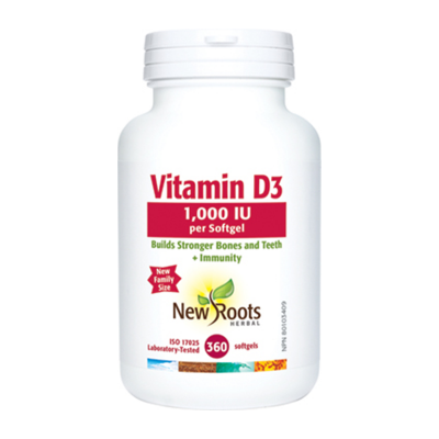 New Roots Vitamin D3 1000 IU (360 Softgels)