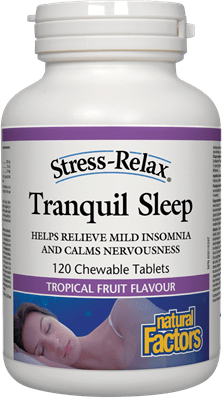 Natural Factors Stress-Relax Tranquil Sleep - Tropical Fruit Chewable Tablets Image 1