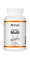 A bottle of Orange Naturals Everyday Multi multivitamin supplements with 60 vegetable capsules.