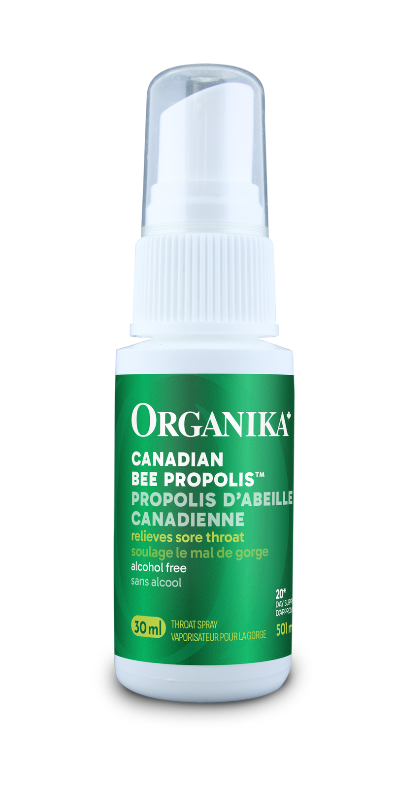 Organika Bee Propolis Throat Spray - Alcohol-Free (30 mL)