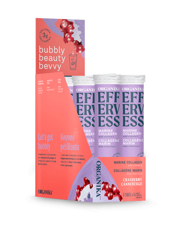 Organika Effervess Marine Collagen with Vitamin C 14 Tablets - Cranberry (8Tubes) [Clearance]
