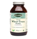 A bottle of Flora Organic Wheat Grass Powder, 225g.