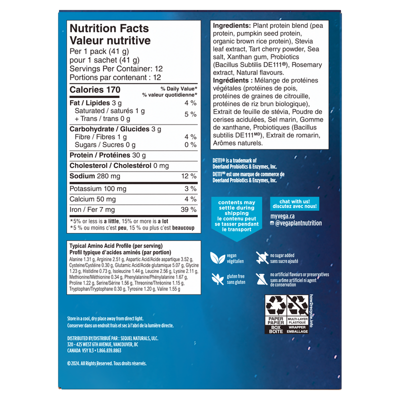 Vega Sport Vanilla Protein shake to fuel muscle recovery and repair.