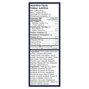 Nutrition facts label for a product with detailed information on calories, nutrients, and ingredients.