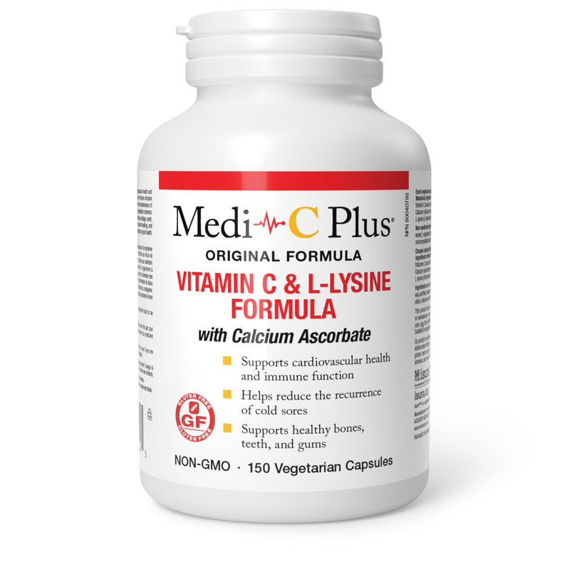 Medi-C Plus Vitamin C & L-Lysine Formula with Calcium Ascorbate (150 VCaps)