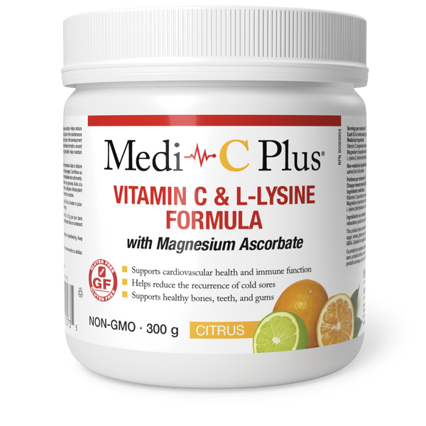 Medi-C Plus Vitamin C & L-Lysine Formula with Magnesium Ascorbate - Citrus