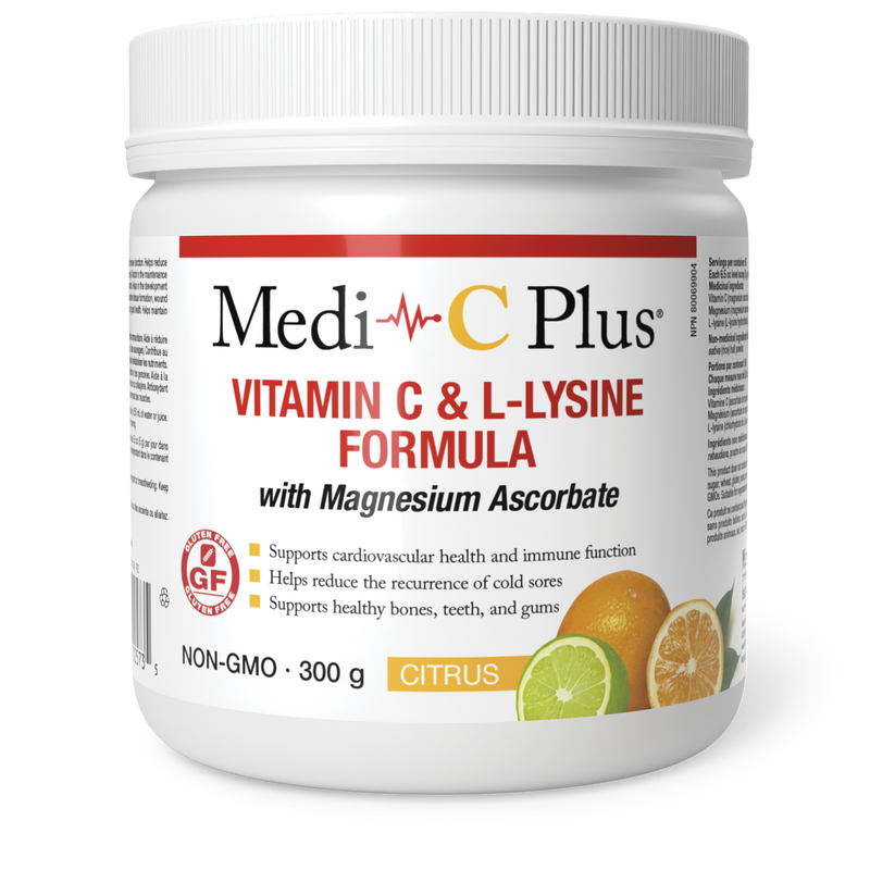 Medi-C Plus Vitamin C & L-Lysine Formula with Magnesium Ascorbate - Citrus