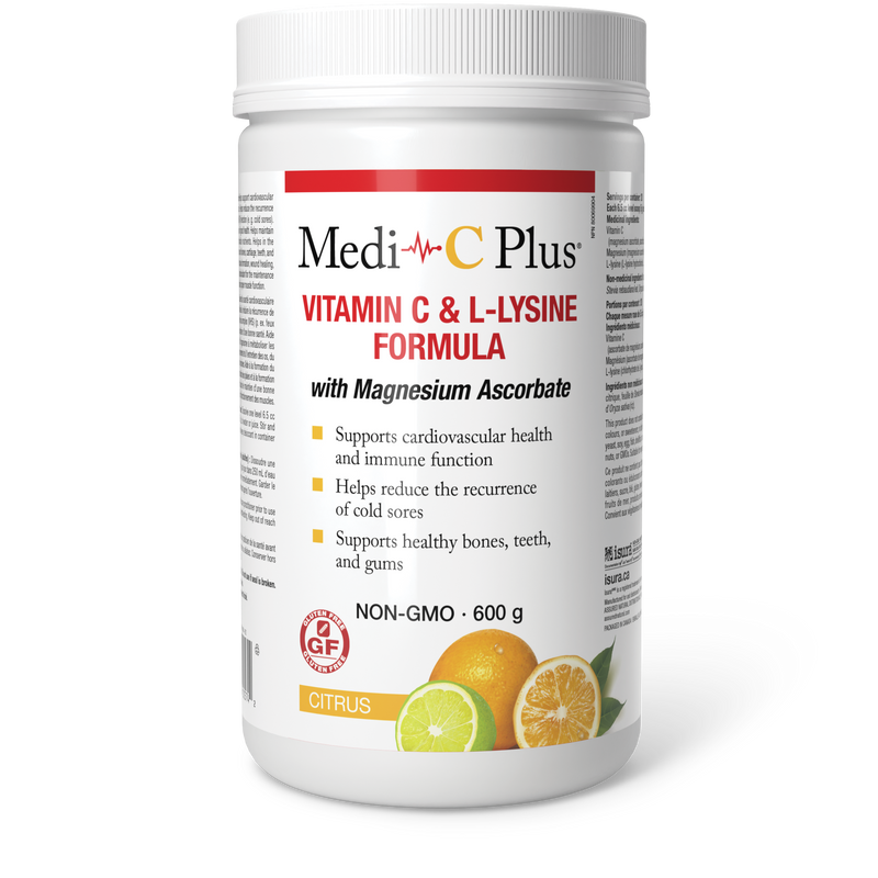 Medi-C Plus Vitamin C & L-Lysine Formula with Magnesium Ascorbate - Citrus