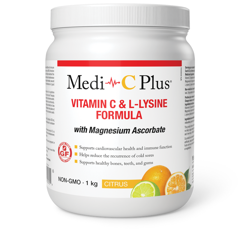 Medi-C Plus Vitamin C & L-Lysine Formula with Magnesium Ascorbate - Citrus