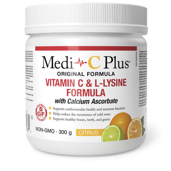 Medi-C Plus Vitamin C & L-Lysine Formula with Calcium Ascorbate - Citrus