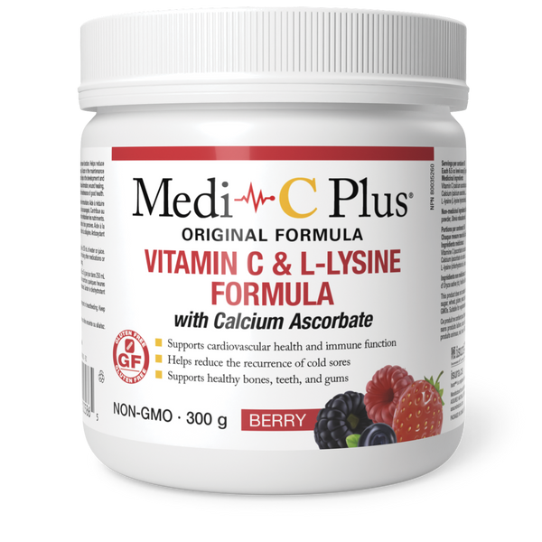 Medi-C Plus Vitamin C & L-Lysine Formula with Calcium Ascorbate - Berry