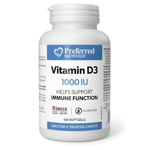 Preferred Nutrition Vitamin D3 1000 IU (100 Softgels)