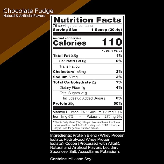 Rule One R1 Protein 100% Whey Isolate & Hydrolyzed Whey - Chocolate Fudge (5 lbs)