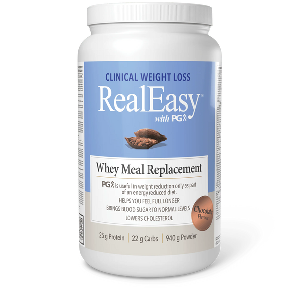 Natural Factors RealEasy With PGX Vegan Meal Replacement Powder - Chocolate (940 g)