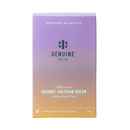 Genuine Tea Co. organic valerian dream tea packaging on a white background