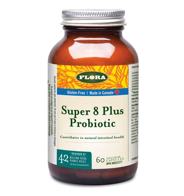 Flora Super 8 Plus Probiotic 25 Billion Viable Cells (VCaps)