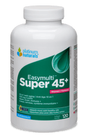 Image of Platinum EasyMulti Super 45+ Women (120 Softgels), a multivitamin supplement designed to support the health and wellness of women over 45. The bottle features a sleek design with clear labeling, emphasizing its key benefits such as energy, bone health, and immune support.