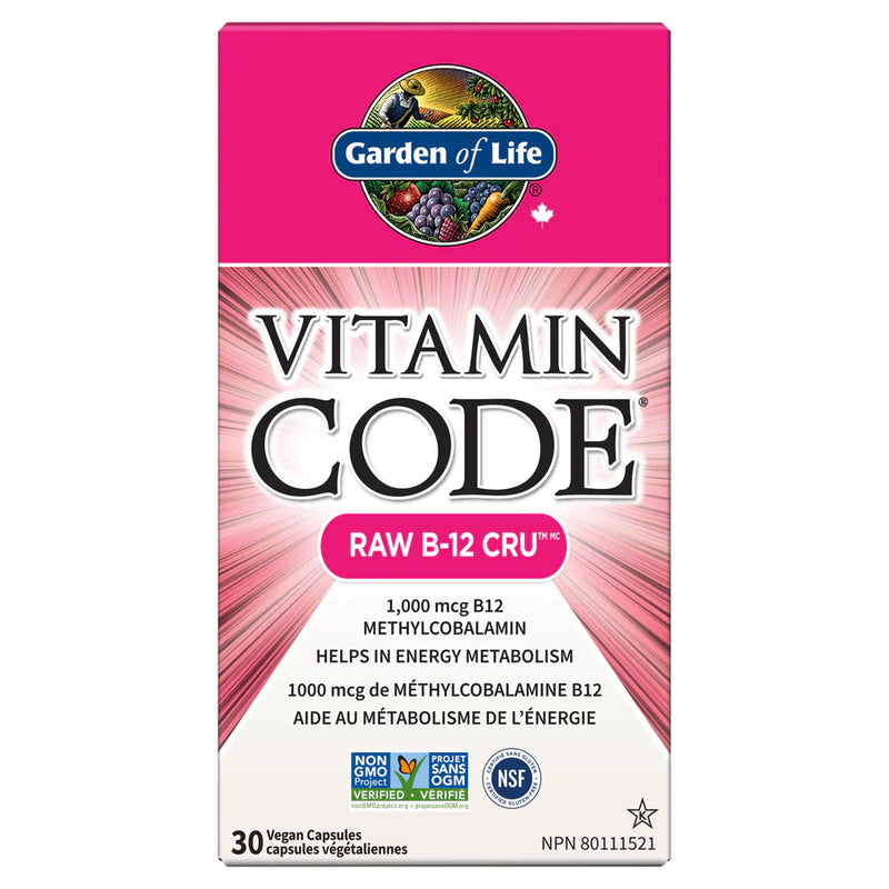 Garden of Life Vitamin Code Raw B-12 CRU 1000 mcg Vegan (30 VCaps)