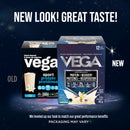 Delicious vanilla-flavored Vega Sport Protein for muscle building.