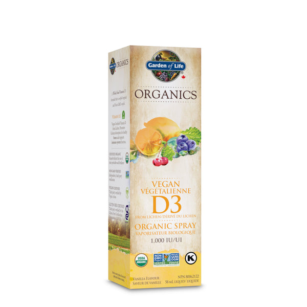 Organics - Vegan D3 Organic Spray 1000 IU - Vanilla (58 mL)