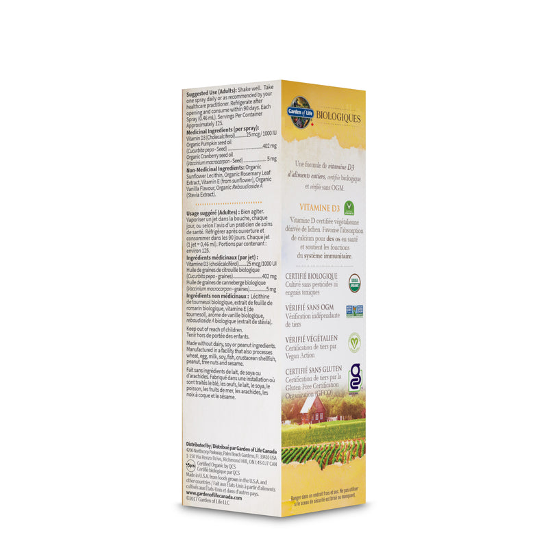 Garden of Life mykind Organics Vegan D3 Spray 1000 IU - Vanilla (58 mL)