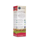 Close-up of Garden of Life Organics’ Vitamin C Spray in Cherry Tangerine; see the 2‑ounce brown glass bottle, white text label, and vivid cherry and tangerine icons.