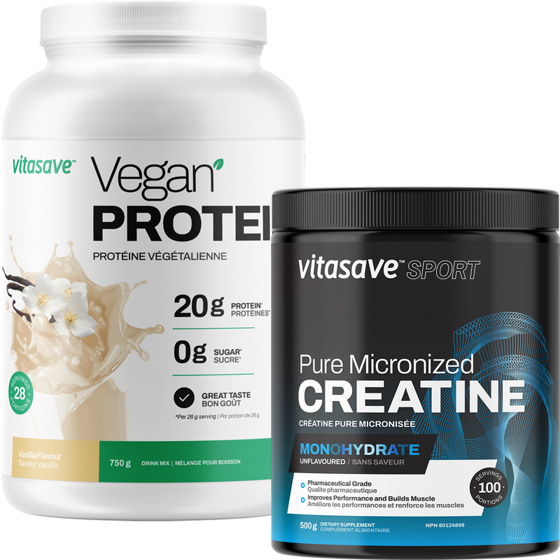 Vitasave Vegan Sport Bundle (Vegan Protein-Vanilla + Creatine)