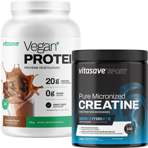 Vitasave Vegan Sport Bundle (Vegan Protein-Chocolate + Creatine)
