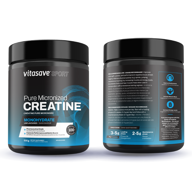 Vitasave Sport Pure Micronized Creatine Monohydrate - Pharmaceutical Grade (100 servings)