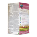 A hand holding a single Garden of Life Organics Women's Multi 40+ vegan tablet, emphasizing its compact size and suitability for daily intake.