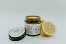 COCO'S TALLOW Lemon Meringue Salve in a glass jar with a creamy, whipped texture.