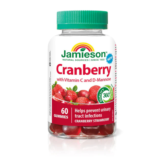 Jamieson - Cranberry with Vitamin C & D-Mannose - Cranberry Strawberry (60 gummies)