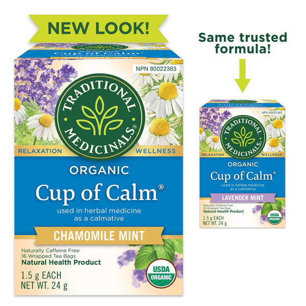Traditional Medicinals Organic Cup of Calm Tea - Chamomile Mint Leaf (16 Tea Bags)